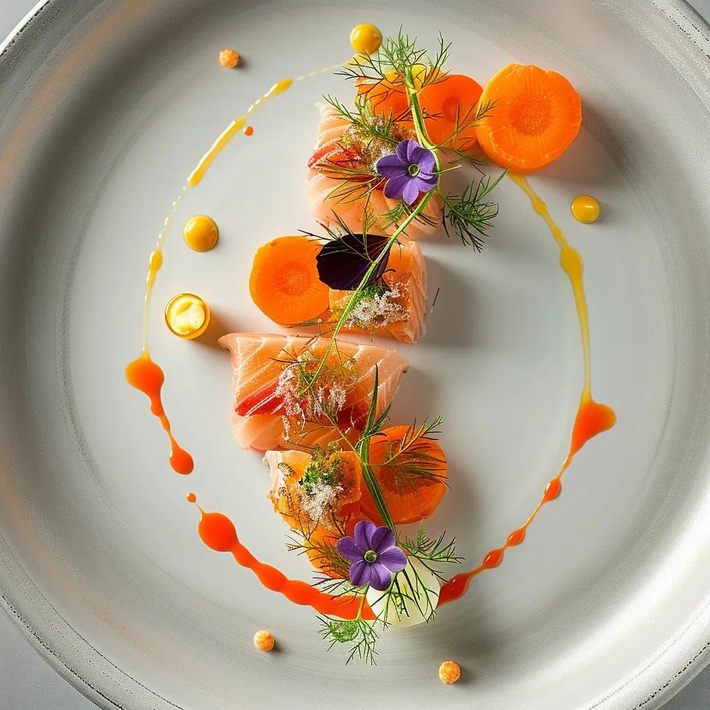 Signature Kaviar dish artfully plated to highlight seasonal ingredients