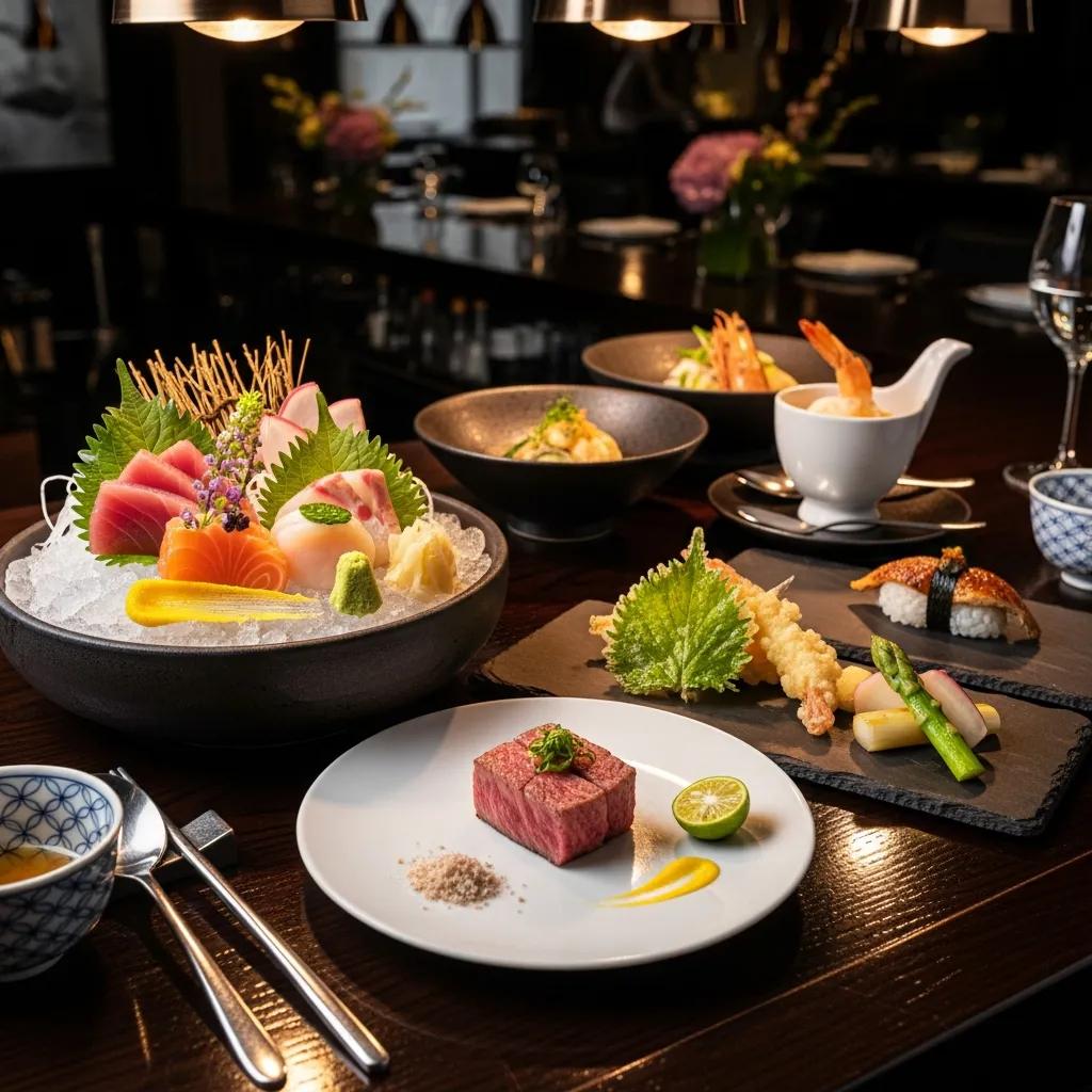 A refined omakase progression at Kaviar&mdash;small, precisely plated courses showcasing seasonal produce and seafood