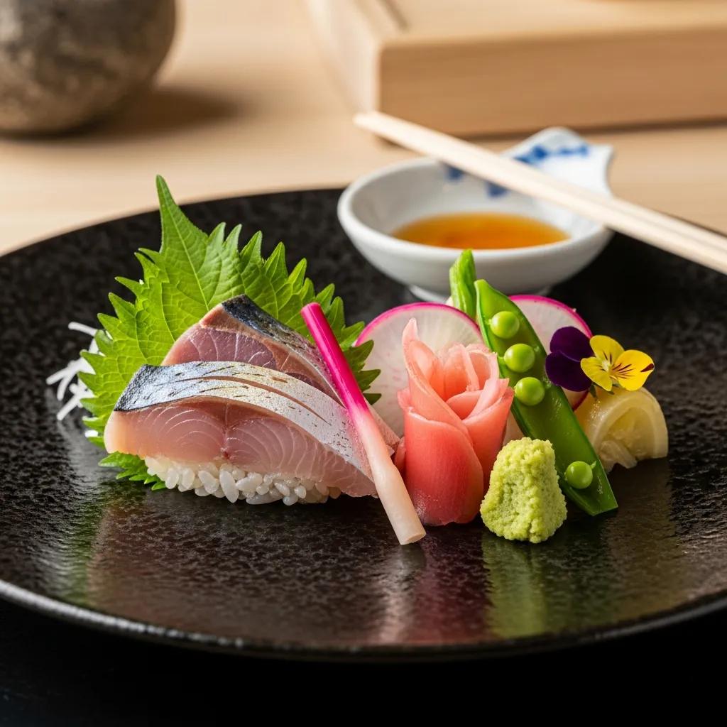 A sustainably sourced omakase course, plated simply to highlight seasonal ingredients and provenance
