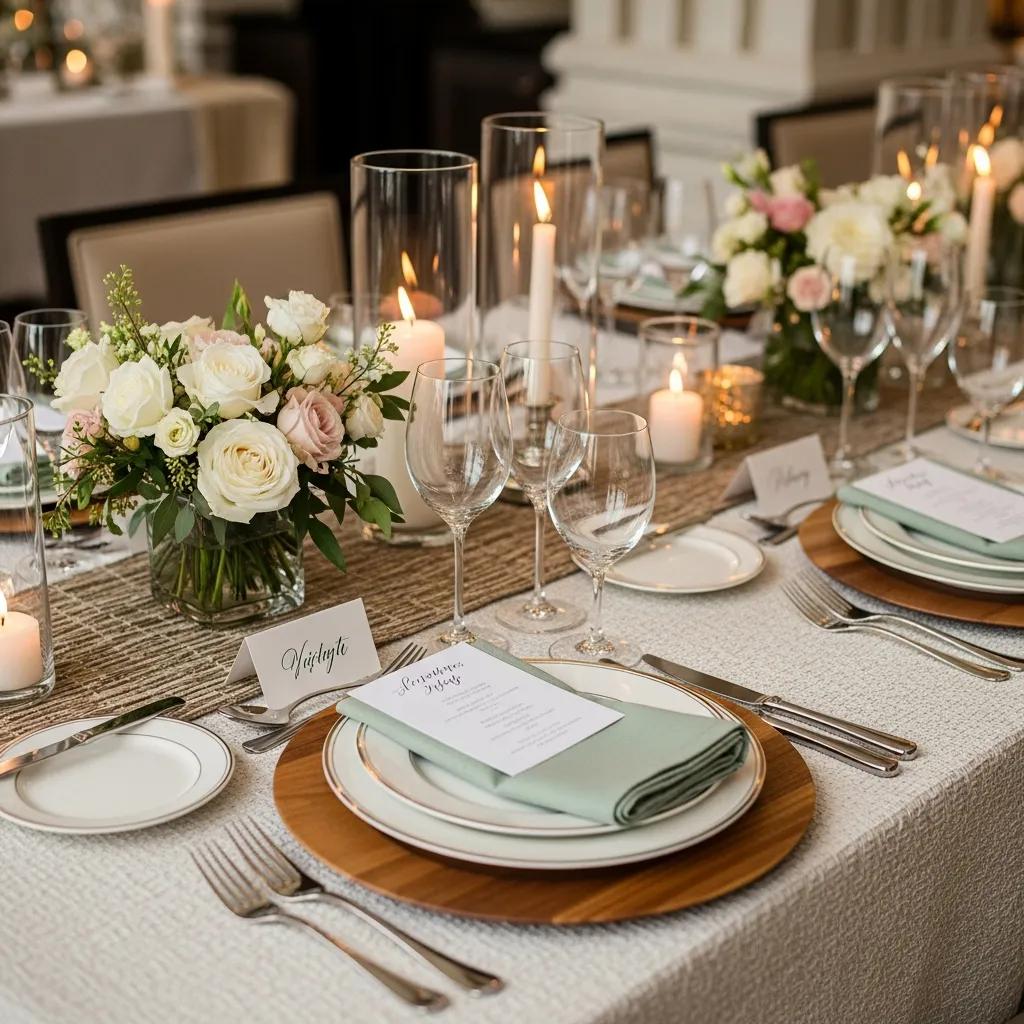 Bespoke private dining table at Kaviar featuring personalized place cards and seasonal floral accents