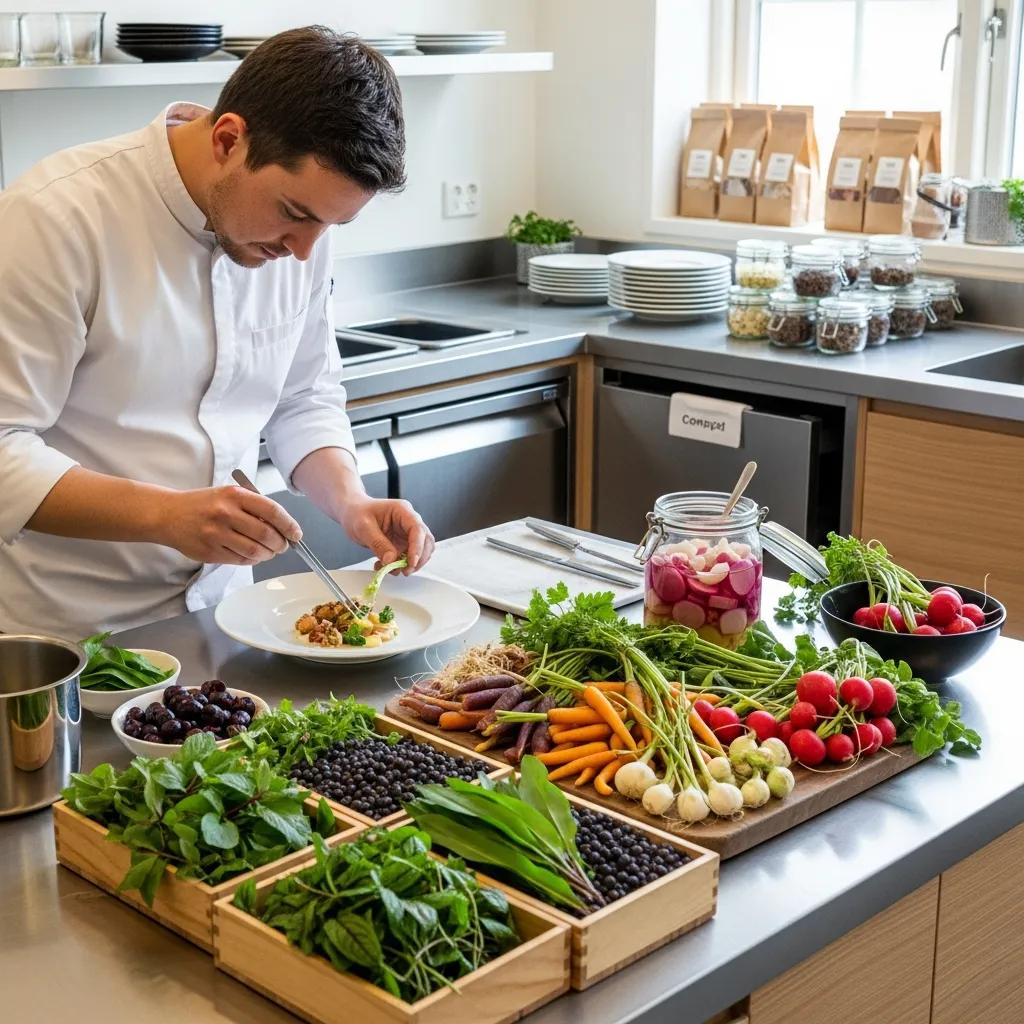 Chef working with sustainably sourced Nordic ingredients, underscoring the link between provenance and taste