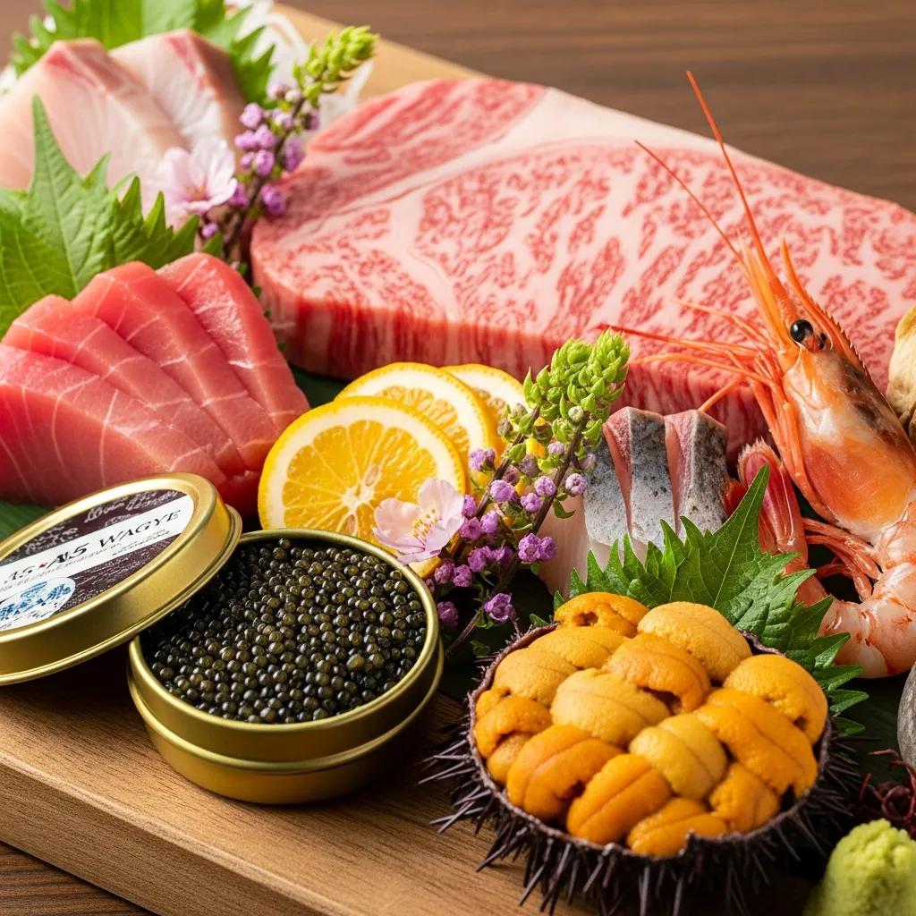 A5 Wagyu, caviar, and seasonal seafood&mdash;premium ingredients showcased at Kaviar