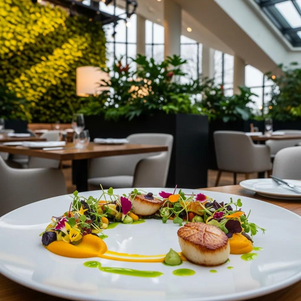 Contemporary dish highlighting sustainable ingredients and fresh presentation