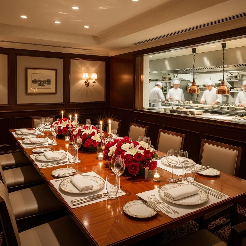 Cozy private dining room at Kaviar arranged for an elegant birthday