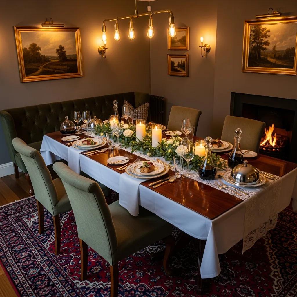 Intimate private dining room arranged for a small gathering with refined decor