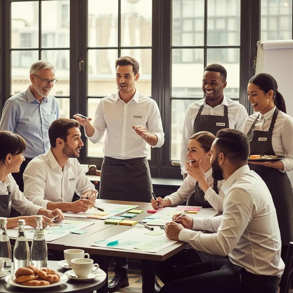 Kaviar team members engaging in a collaborative training session that highlights company culture