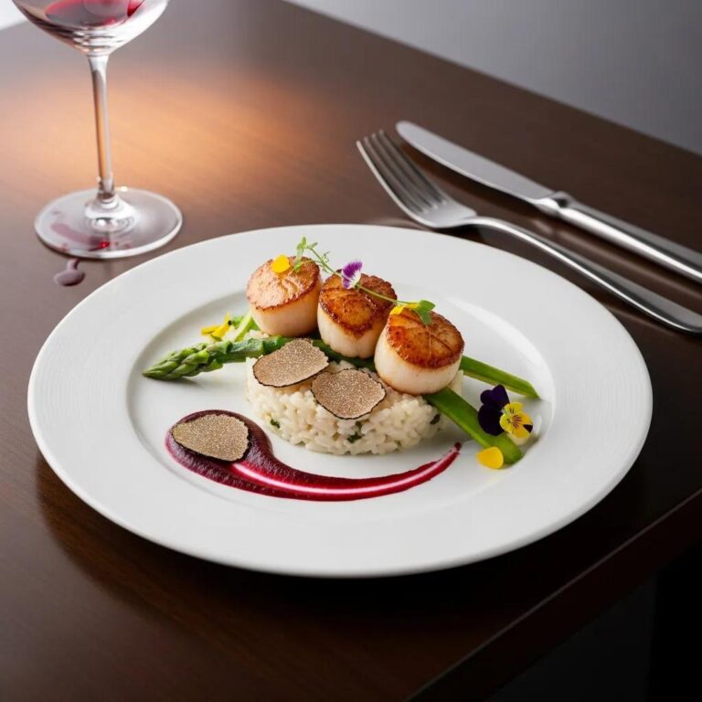 Elegant fine dining plate showcasing vibrant food presentation techniques