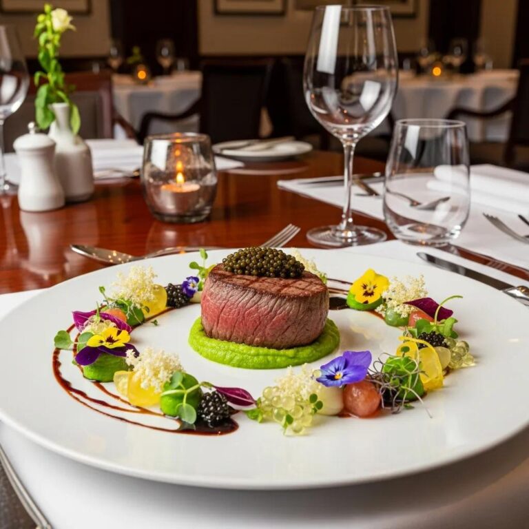 Gourmet dish featuring A5 Wagyu beef and caviar, showcasing innovative food pairings in fine dining
