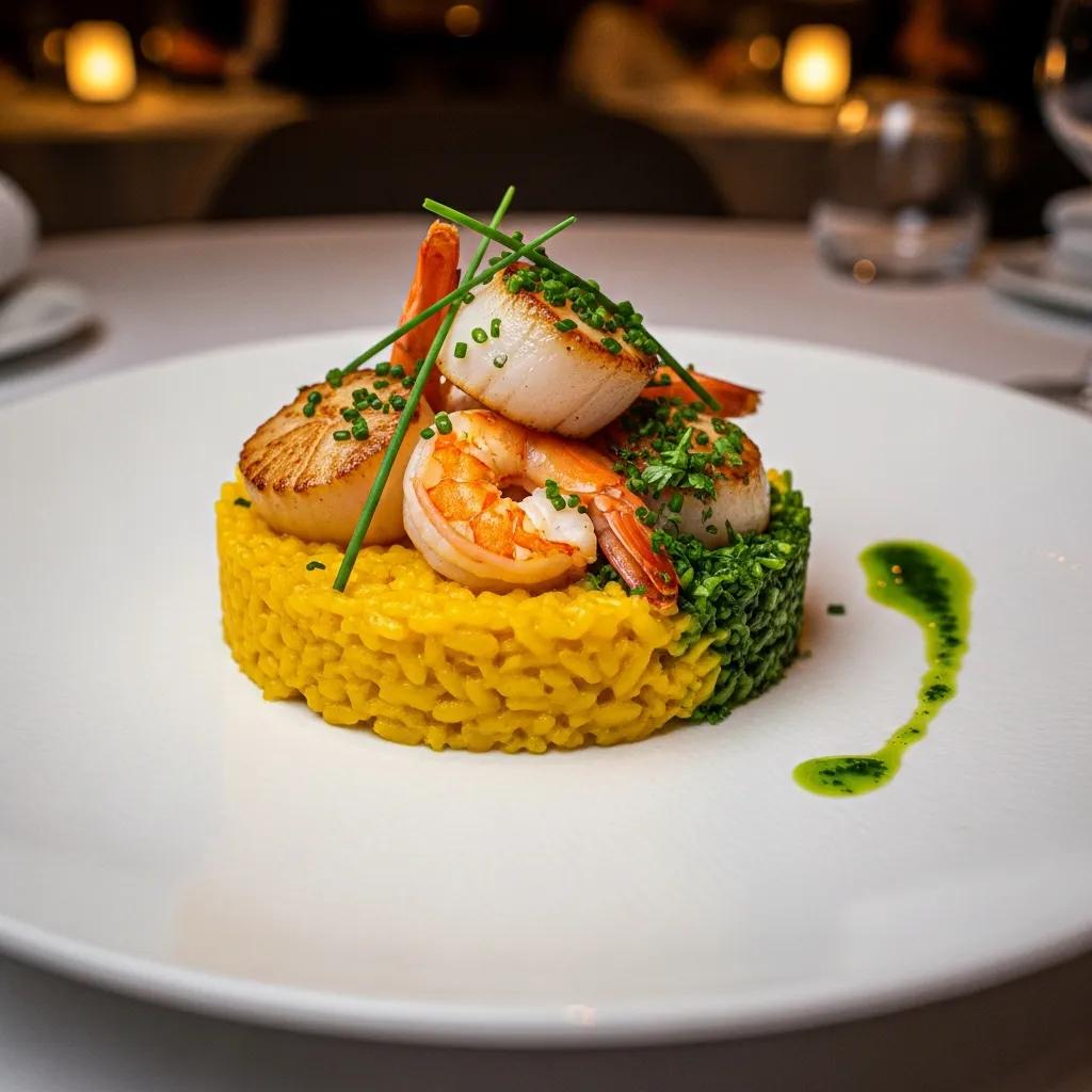 An elegantly plated saffron‑infused risotto, illustrating fine dining applications of the spice