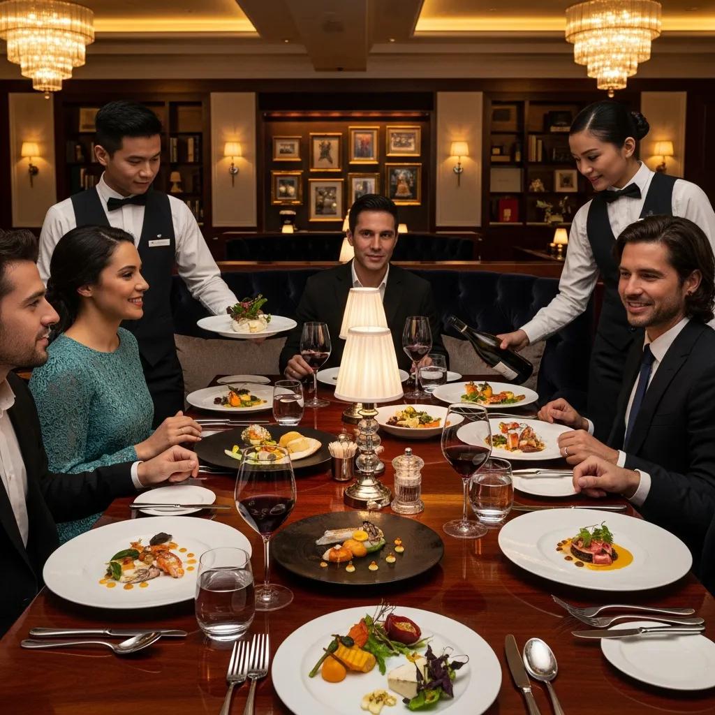 Guests enjoying a private dining experience at Kaviar in Pasadena, showcasing refined hospitality and attentive service