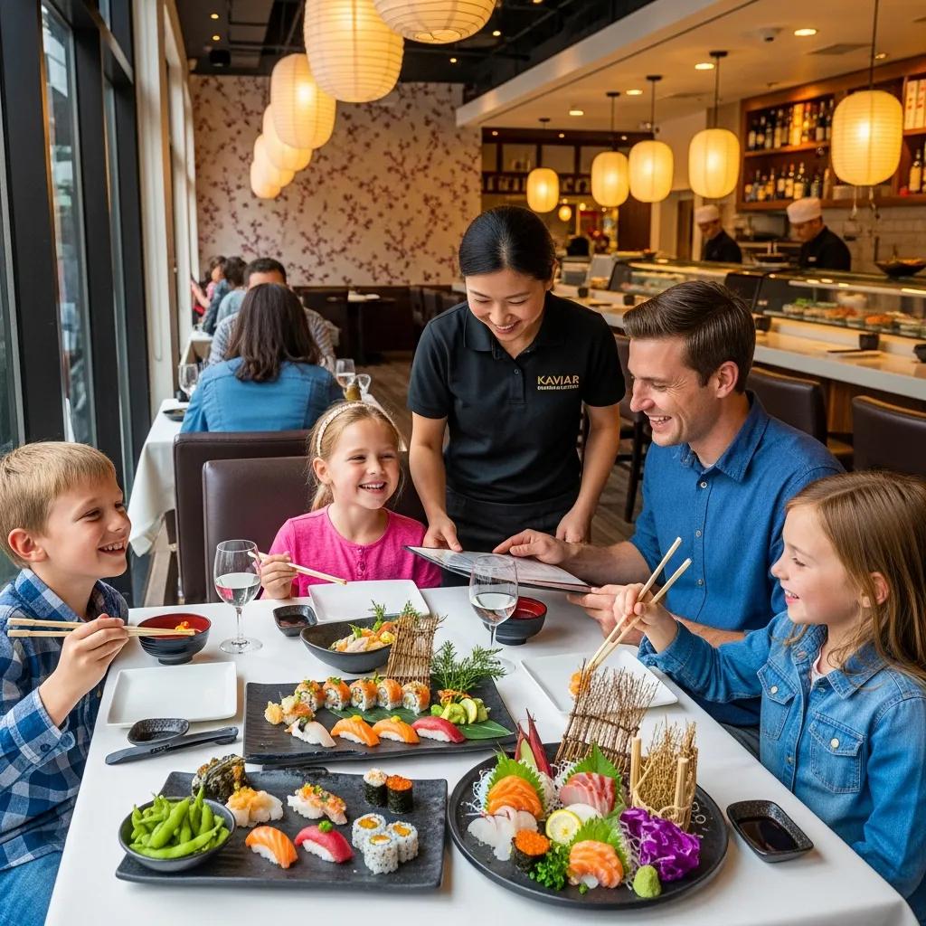 Kaviar dining room with family-friendly seating and attentive service