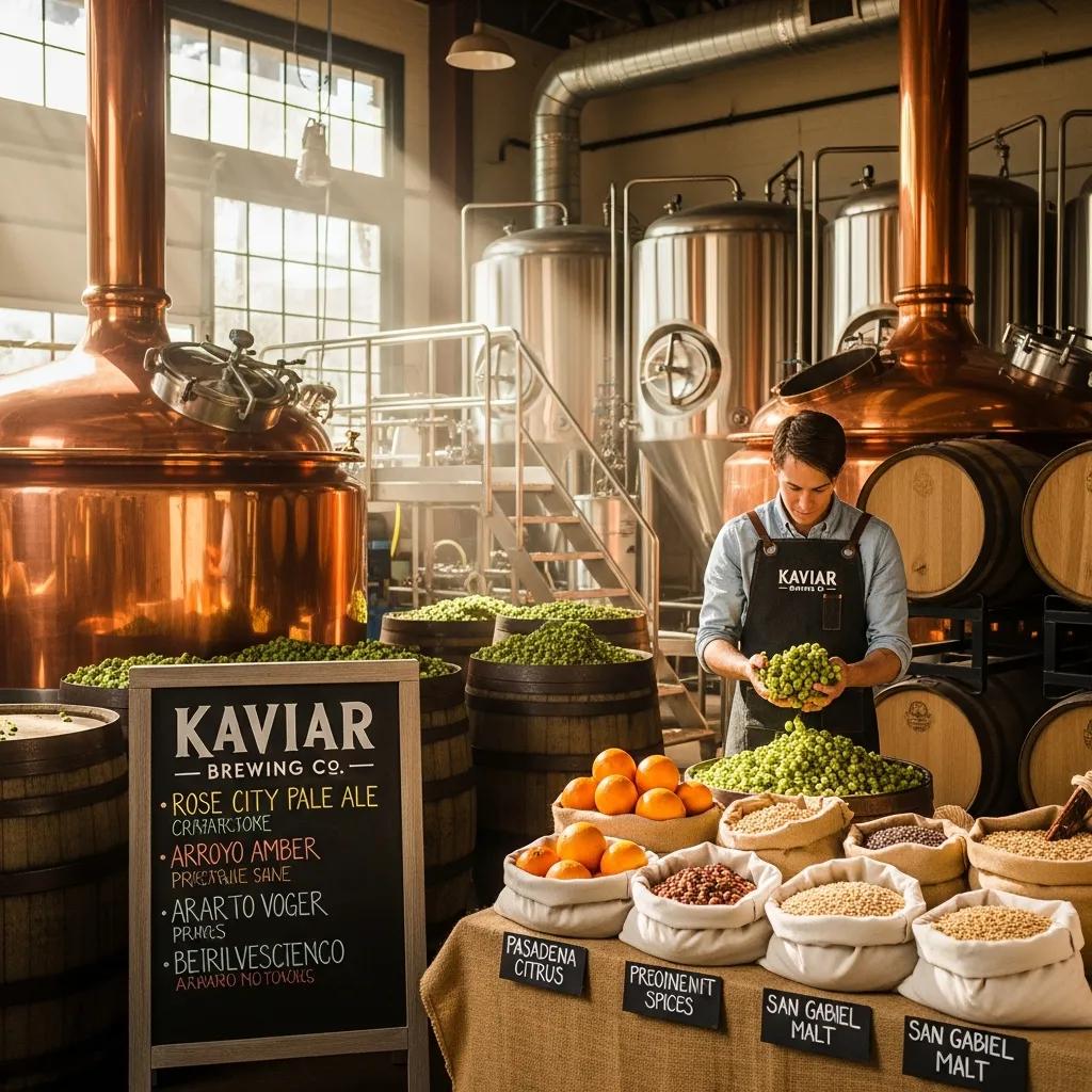 Pasadena brewery interior highlighting brewing process and local ingredients