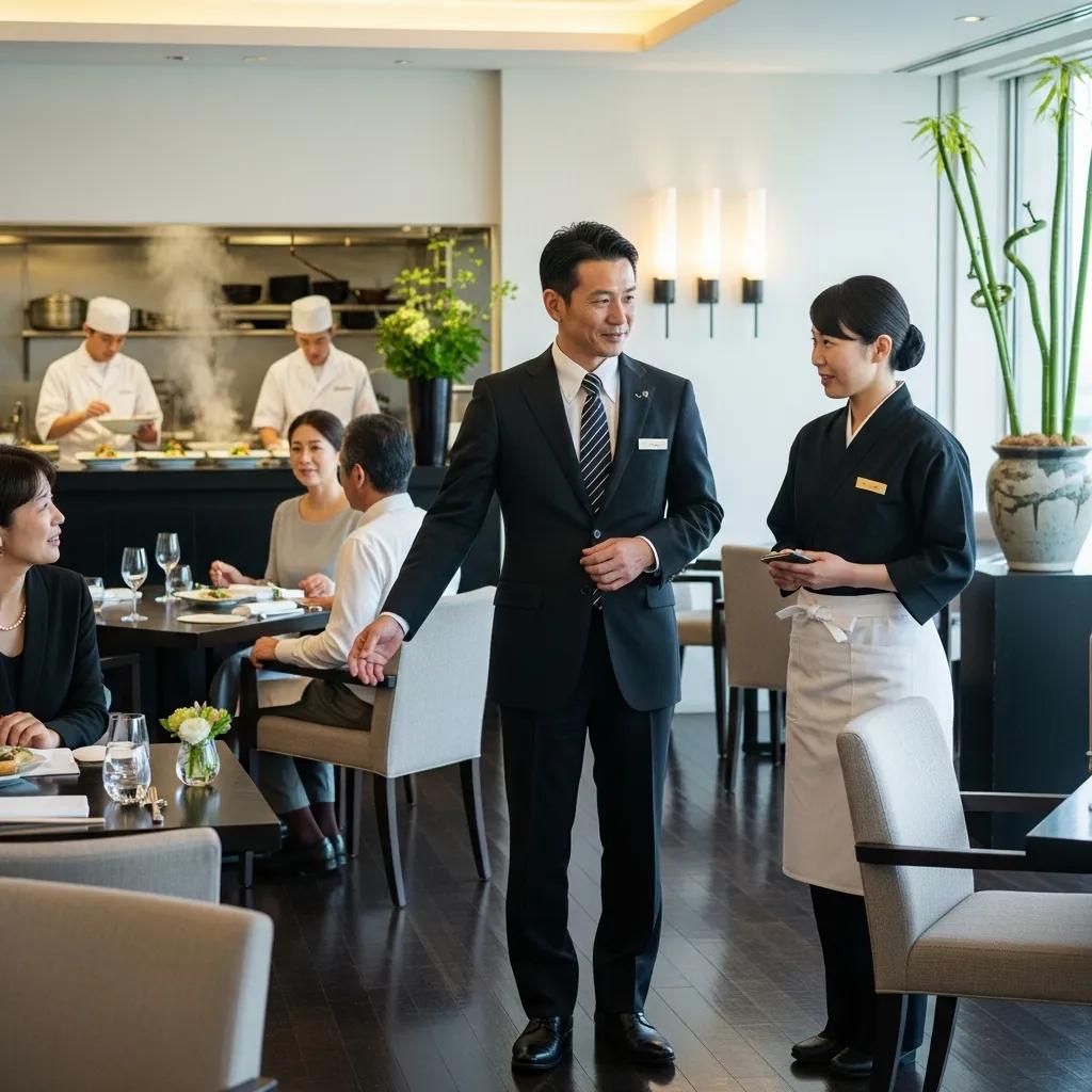 Manager coordinating service to enhance a refined dining experience