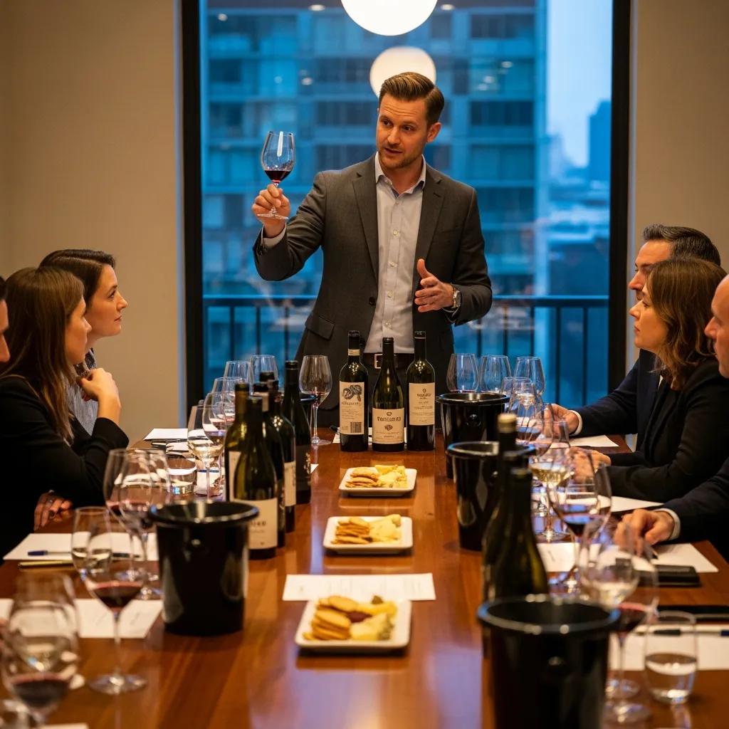 Our sommelier guiding guests through an intimate tasting, fostering hands-on learning