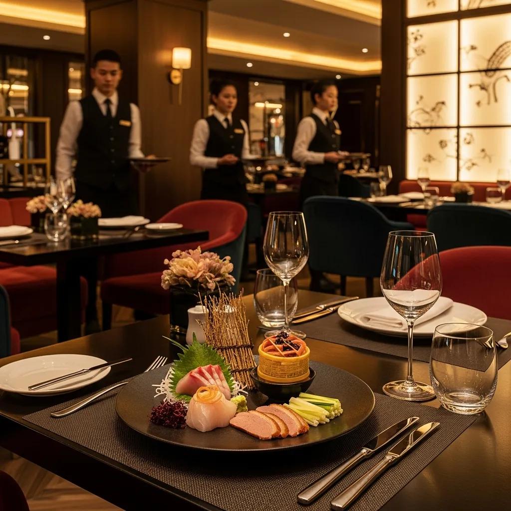 Kaviar dining room with carefully plated dishes and a refined, intimate atmosphere