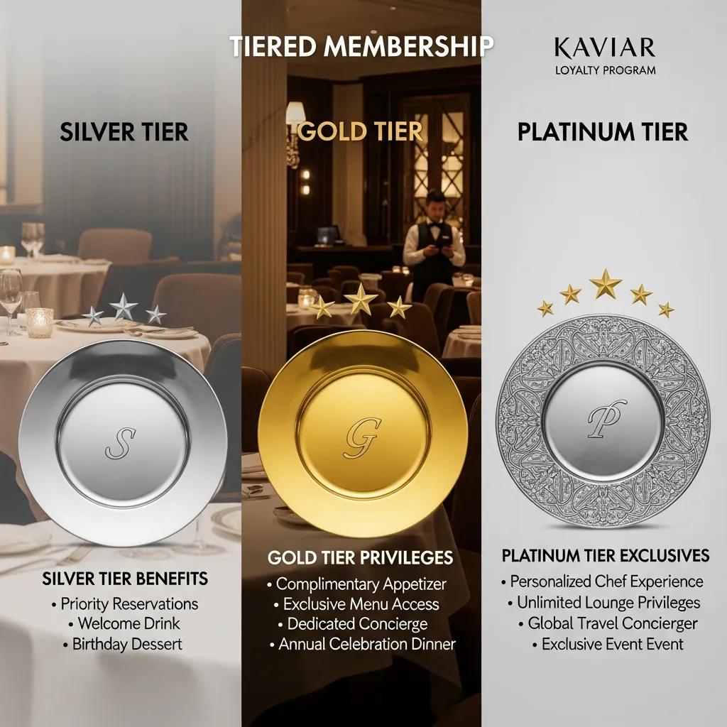 Graphical depiction of Silver, Gold, and Platinum tiers showing increasing member benefits